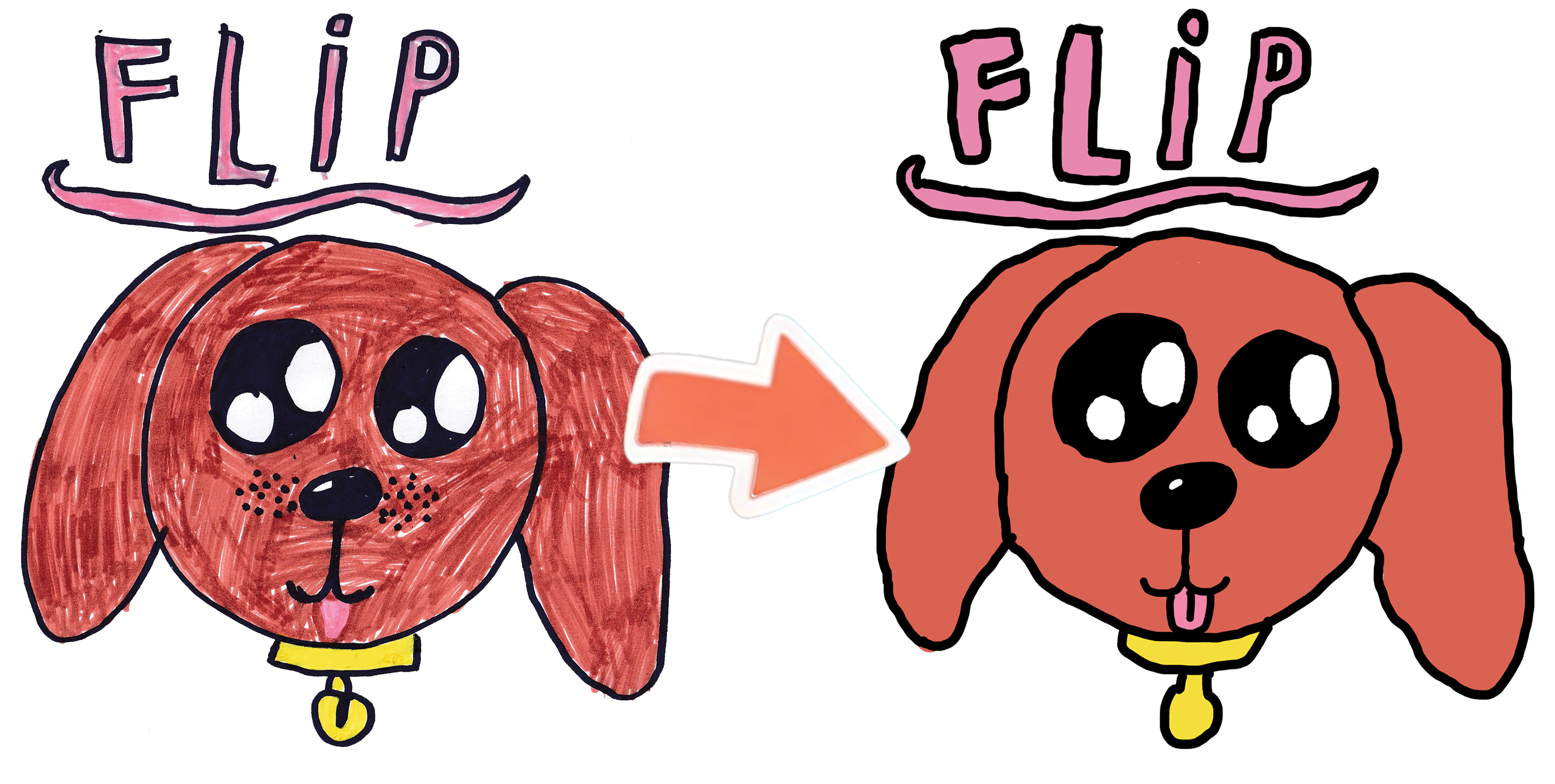 Van tekening naar kussen collage